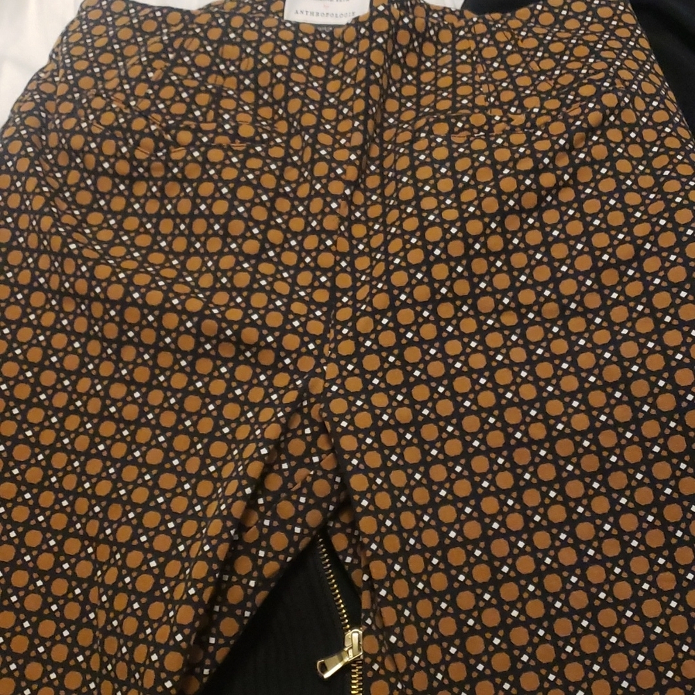 Anthropologie Essential Slim Pants Indie Sleaze Geometric Print Size 4 - Picture 4 of 10